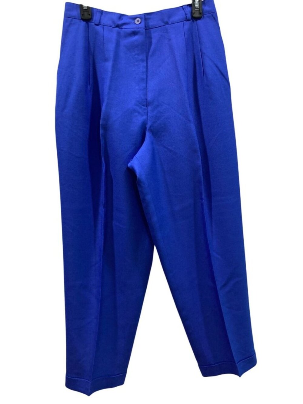 Vintage 90s Talbots Linen Blend Pants 14P Blue Coastal Vibrant Retro Minimalist